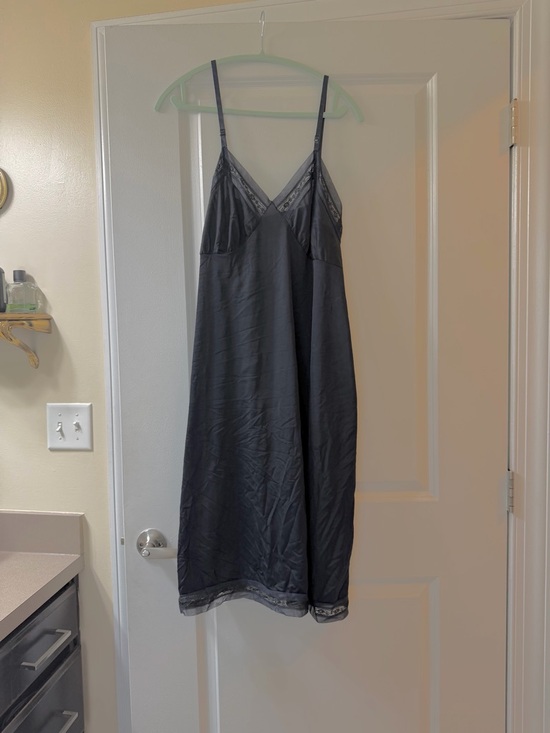 Vintage Other - Women's Navy Lace-Trim Slip Dress